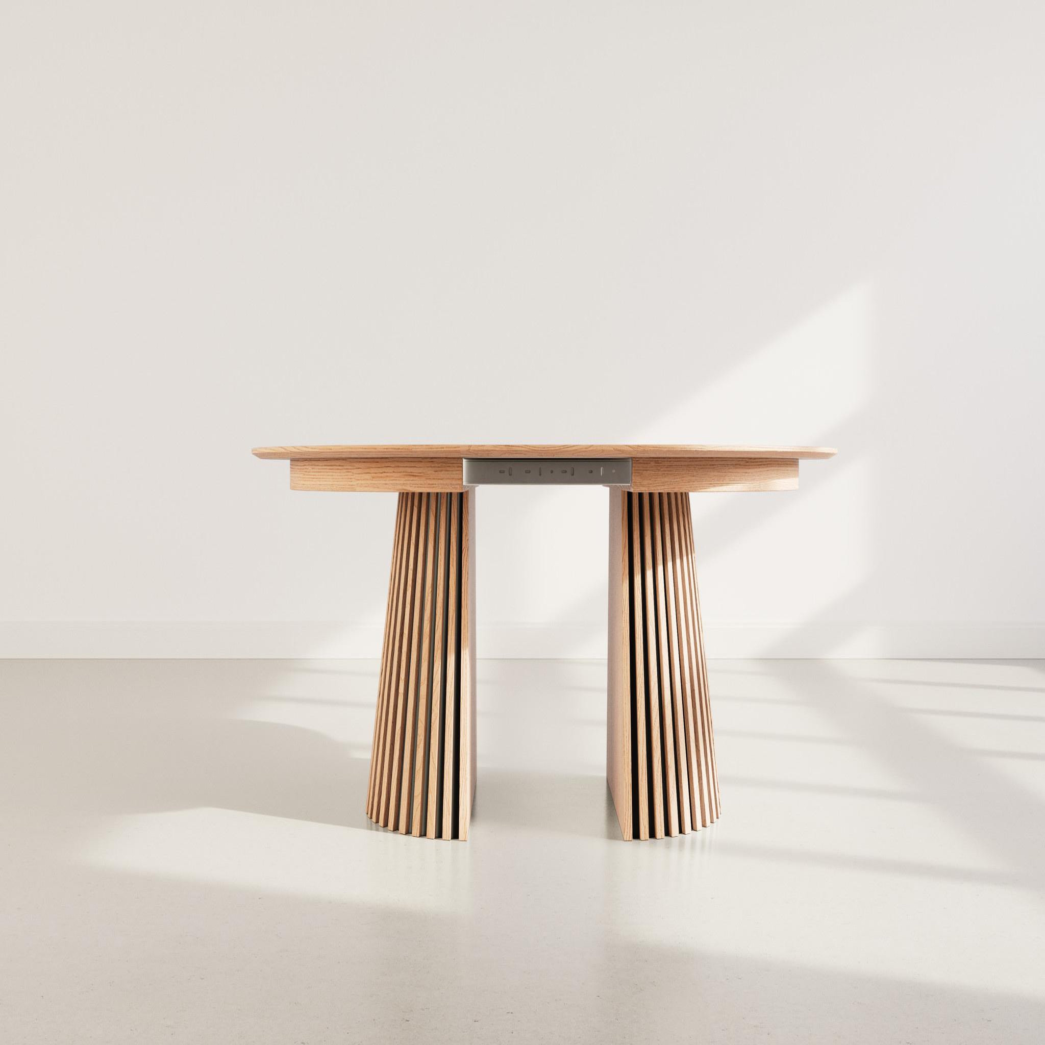 Voir la diapositive 4 : LISA DESIGN Freya - table à manger ronde extensible - effet bois - 4 à 8 personnes