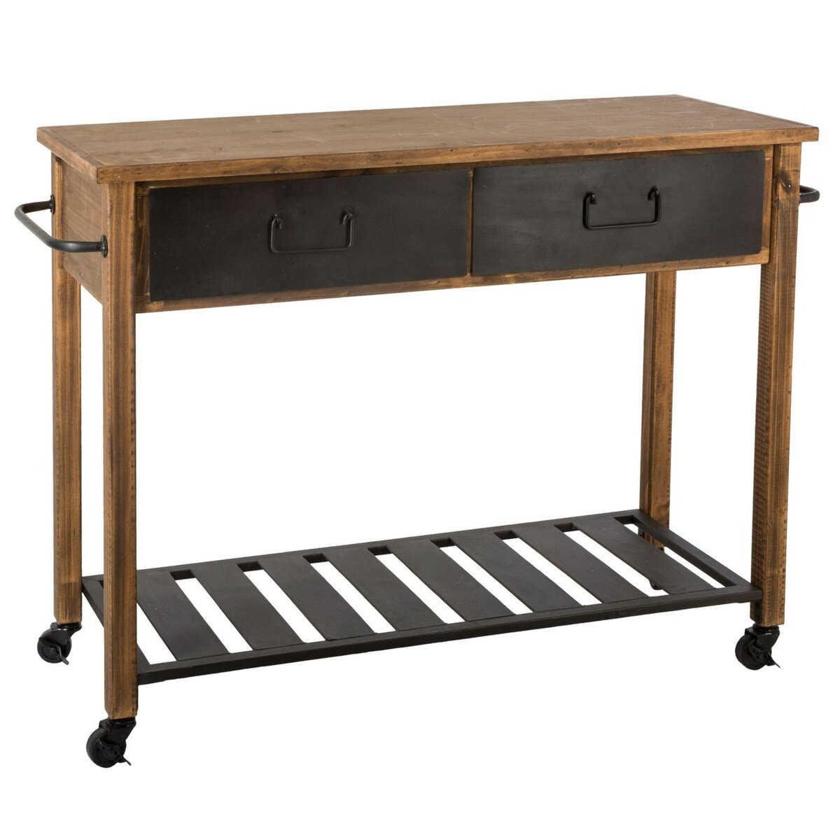 ATMOSPHERA Console en bois et ardoise Danik L. 112 x H. 81 cm