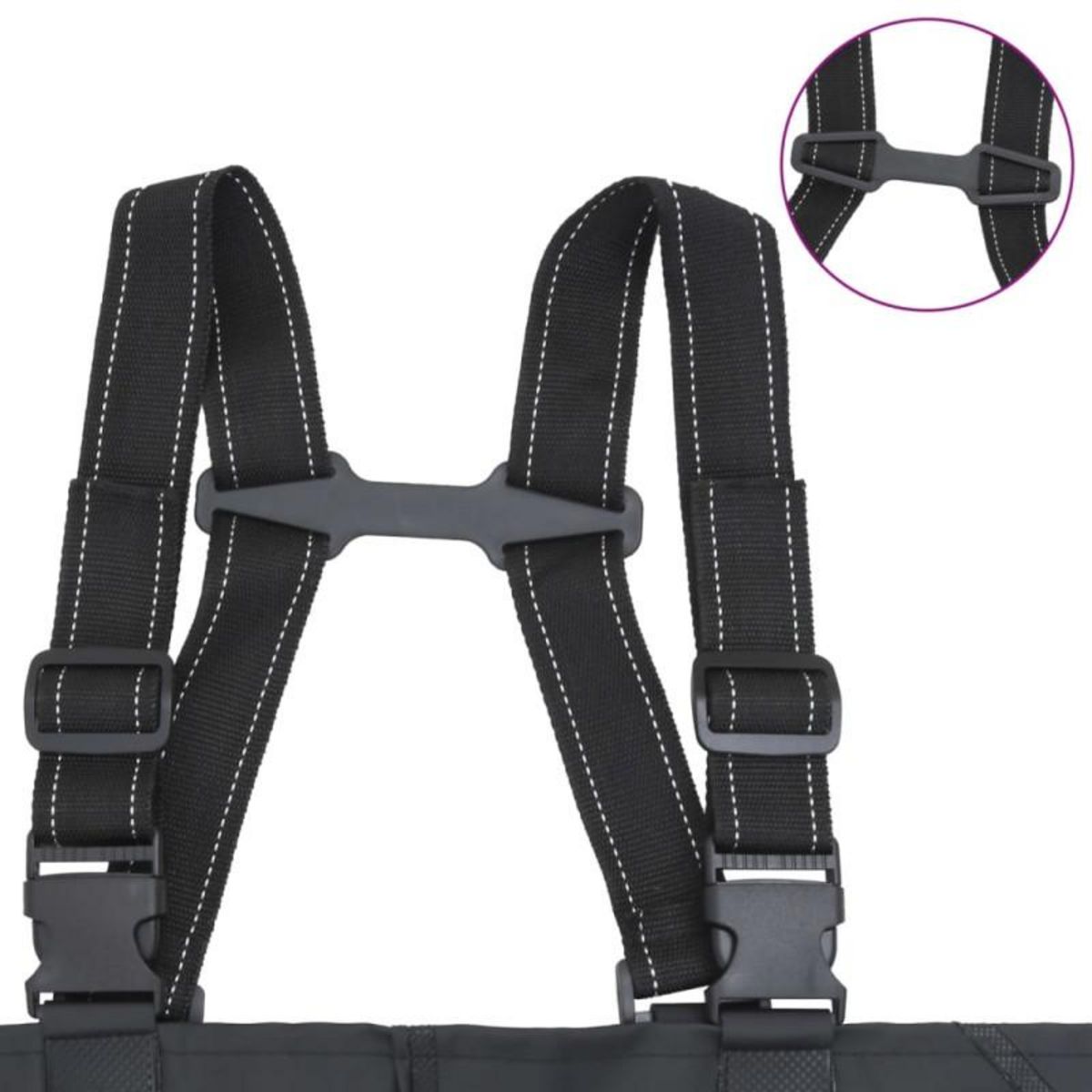 VIDAXL Cuissardes avec bottes et ceinture noir taille 46