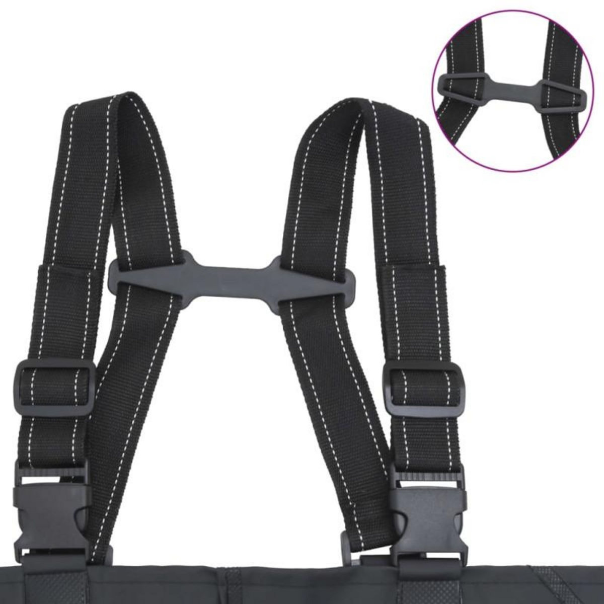 VIDAXL Cuissardes avec bottes et ceinture noir taille 46