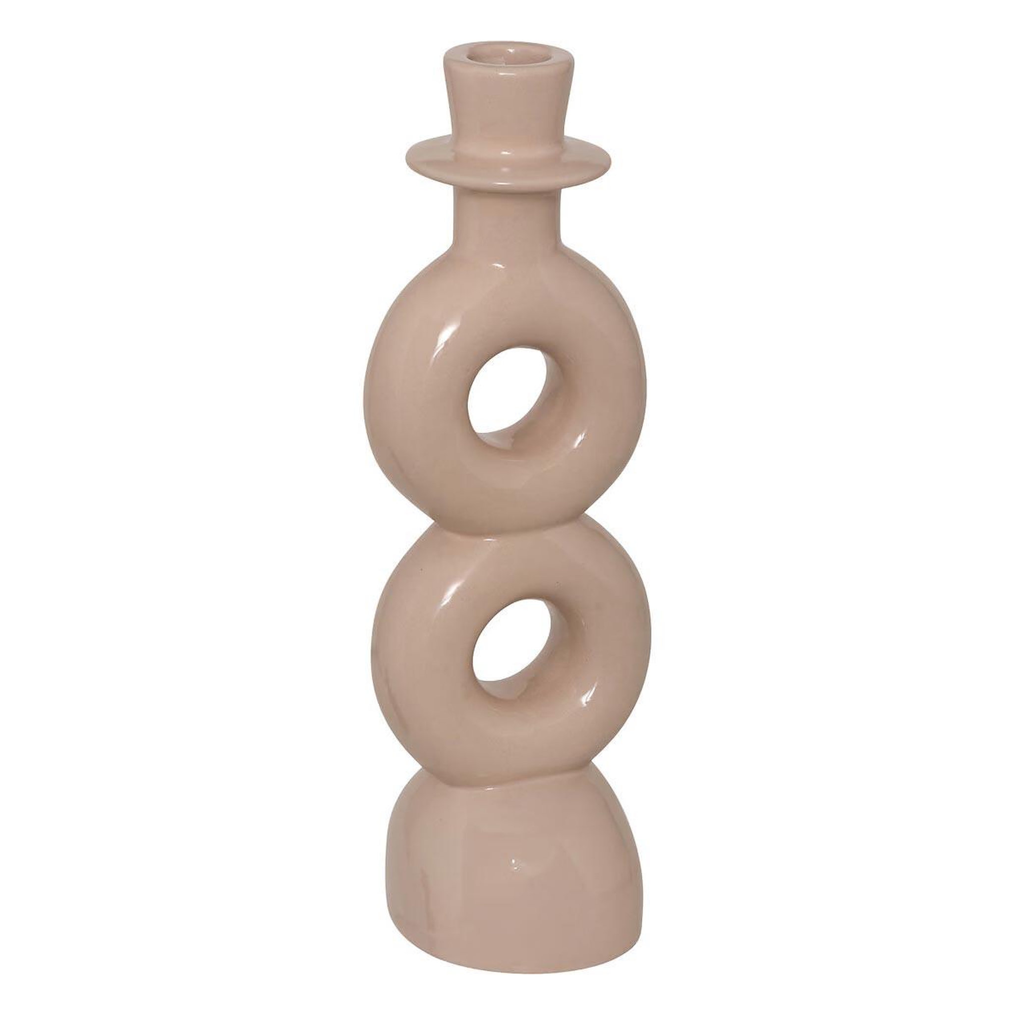 Voir la diapositive 2 : ATMOSPHERA Lot de 2 bougeoirs en dolomite  mala  25cm beige & vert