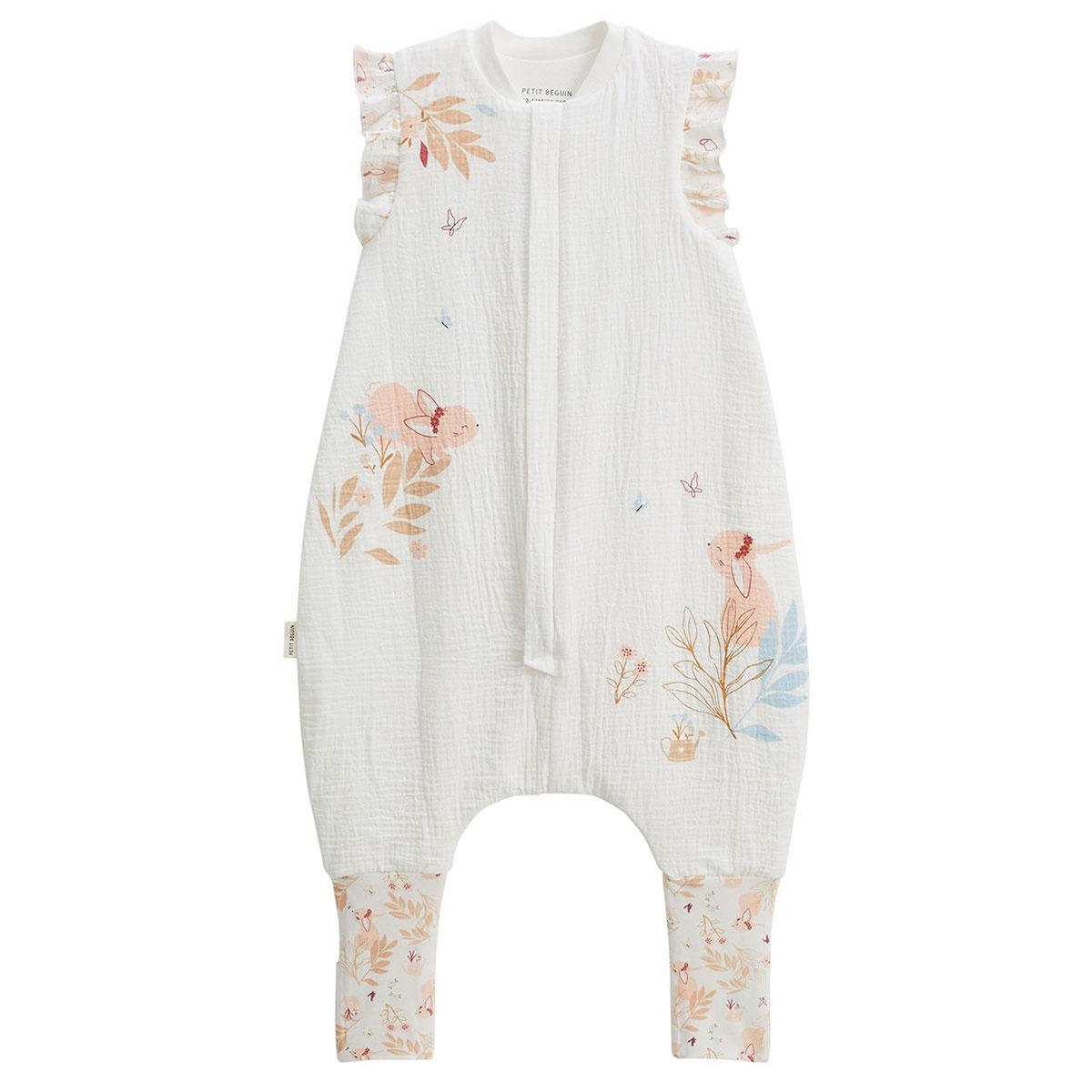 Petit Béguin Turbulette TOG 0,5 en gaze de coton avec pieds retroussables Praline