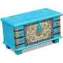 Voir la diapositive 4 : VIDAXL Coffre de rangement Bois de manguier bleu 80 x 40 x 45 cm