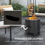 Voir la diapositive 6 : OUTSUNNY Brasero extérieur portable avec tisonnier - Ø 45 cm - acier inox métal noir