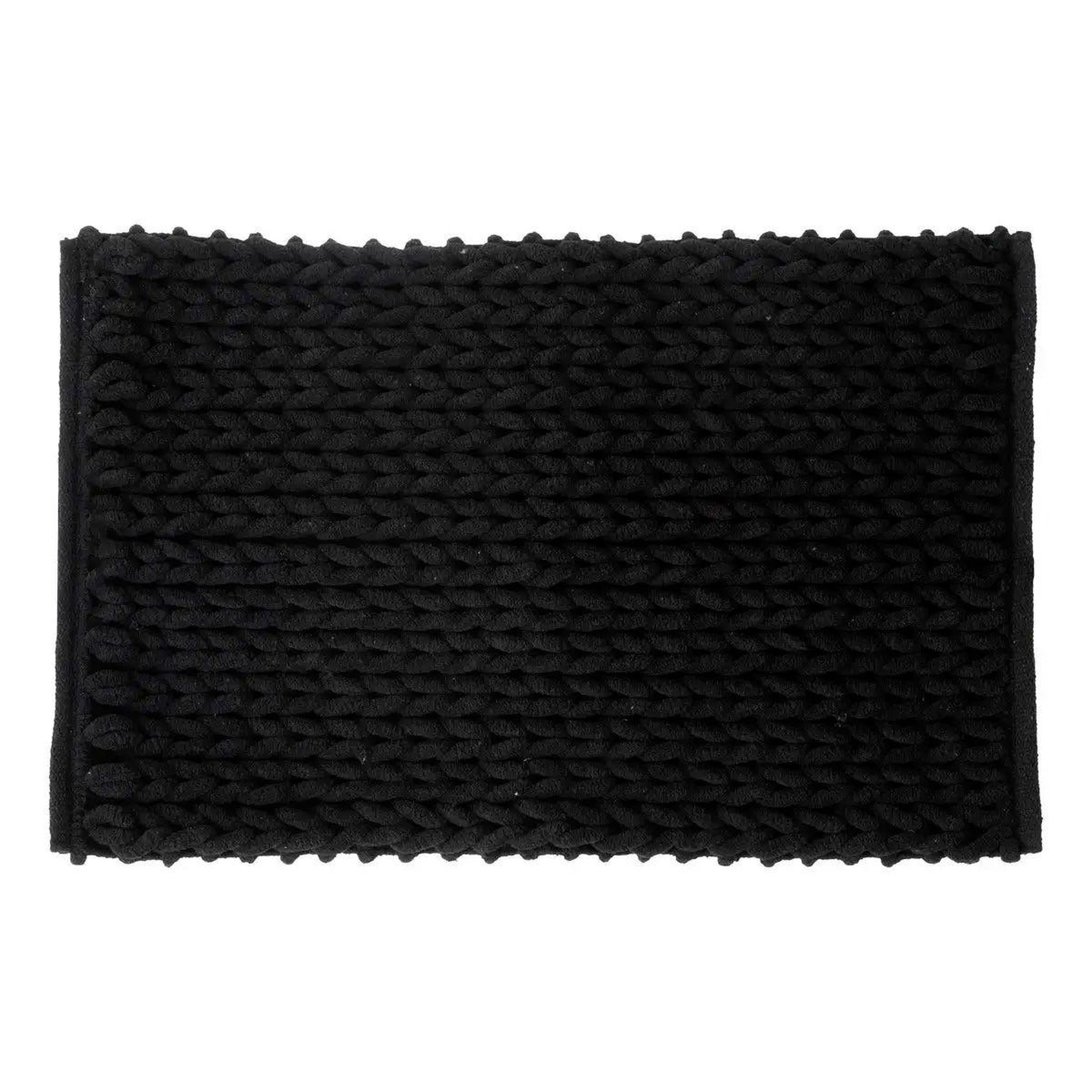 FIVE Tapis salle de bain  tissé épais  50x75cm noir khôl