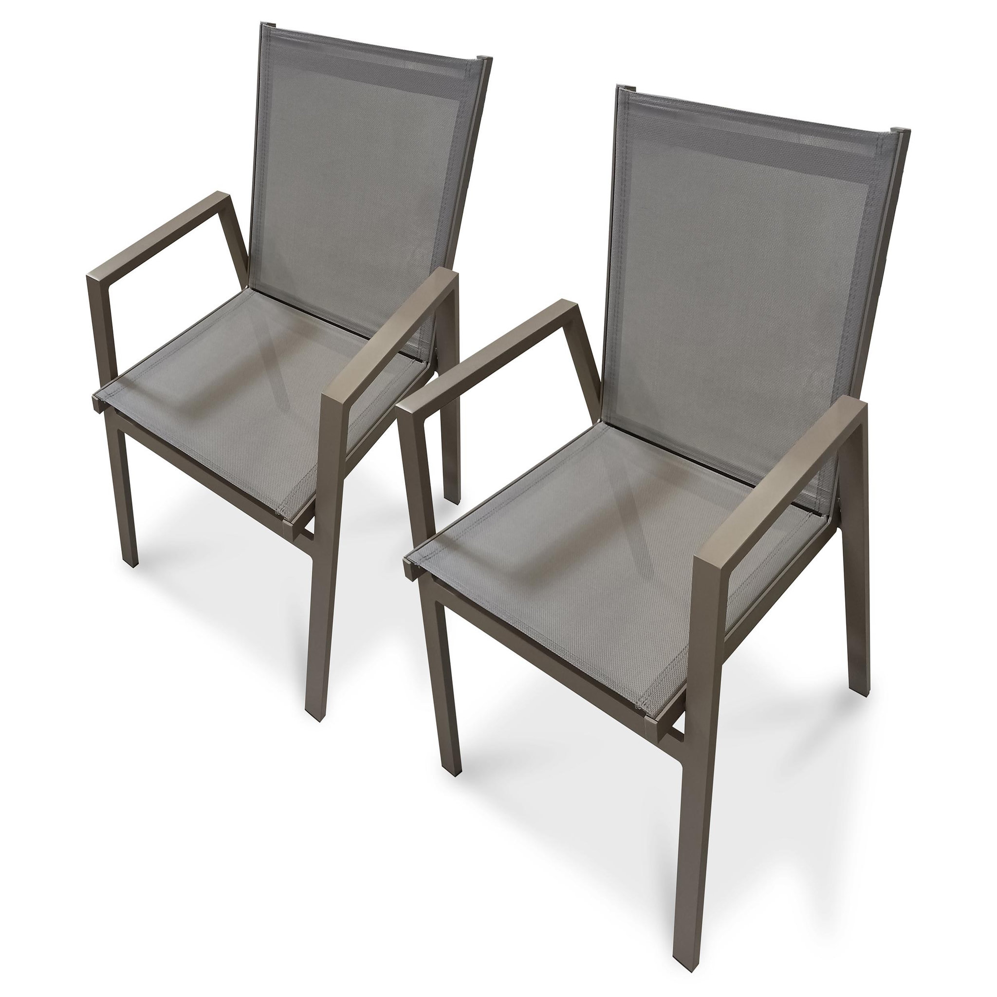 Voir la diapositive 1 : DCB GARDEN Lot de 2 fauteuils de jardin empilables en aluminium