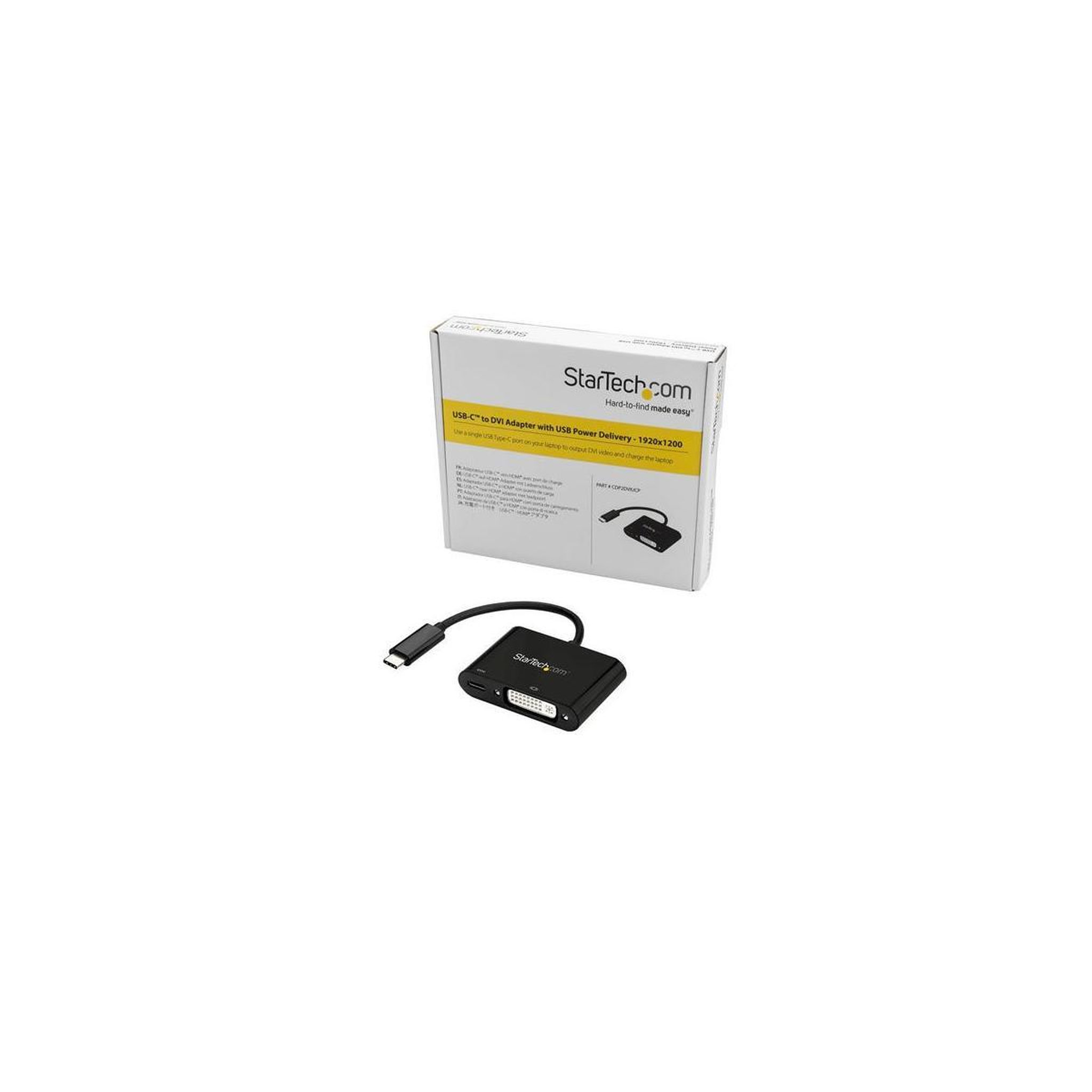 Voir la diapositive 3 : Startech Startech.com adaptateur usb-c vers dvi - convertisseur d'écran vidéo 1080p usb type-c vers dvi-d single link avec chargement - 60w pd pass-through - compatible thunderbolt 3 - noir