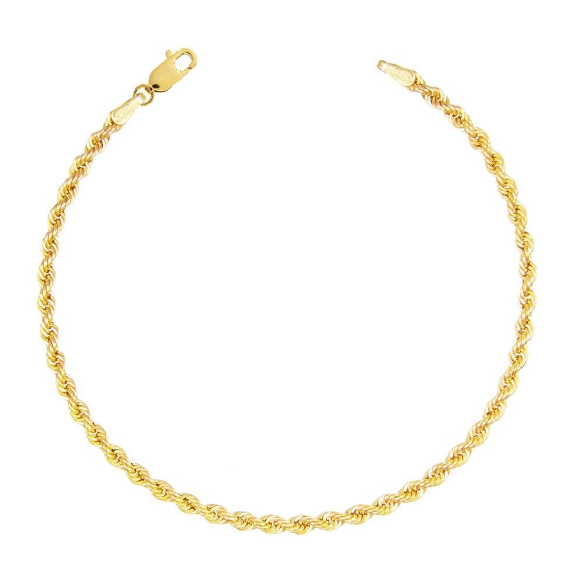L'ATELIER D'AZUR Bracelet Argent Massif 925/000 Doré - Maille Corde 3mm