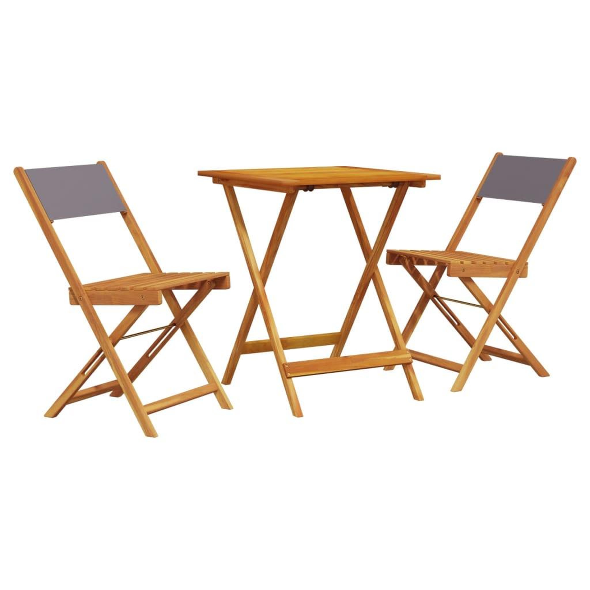 Voir la diapositive 2 : VIDAXL Ensemble de bistro 3 pcs anthracite tissu et bois massif