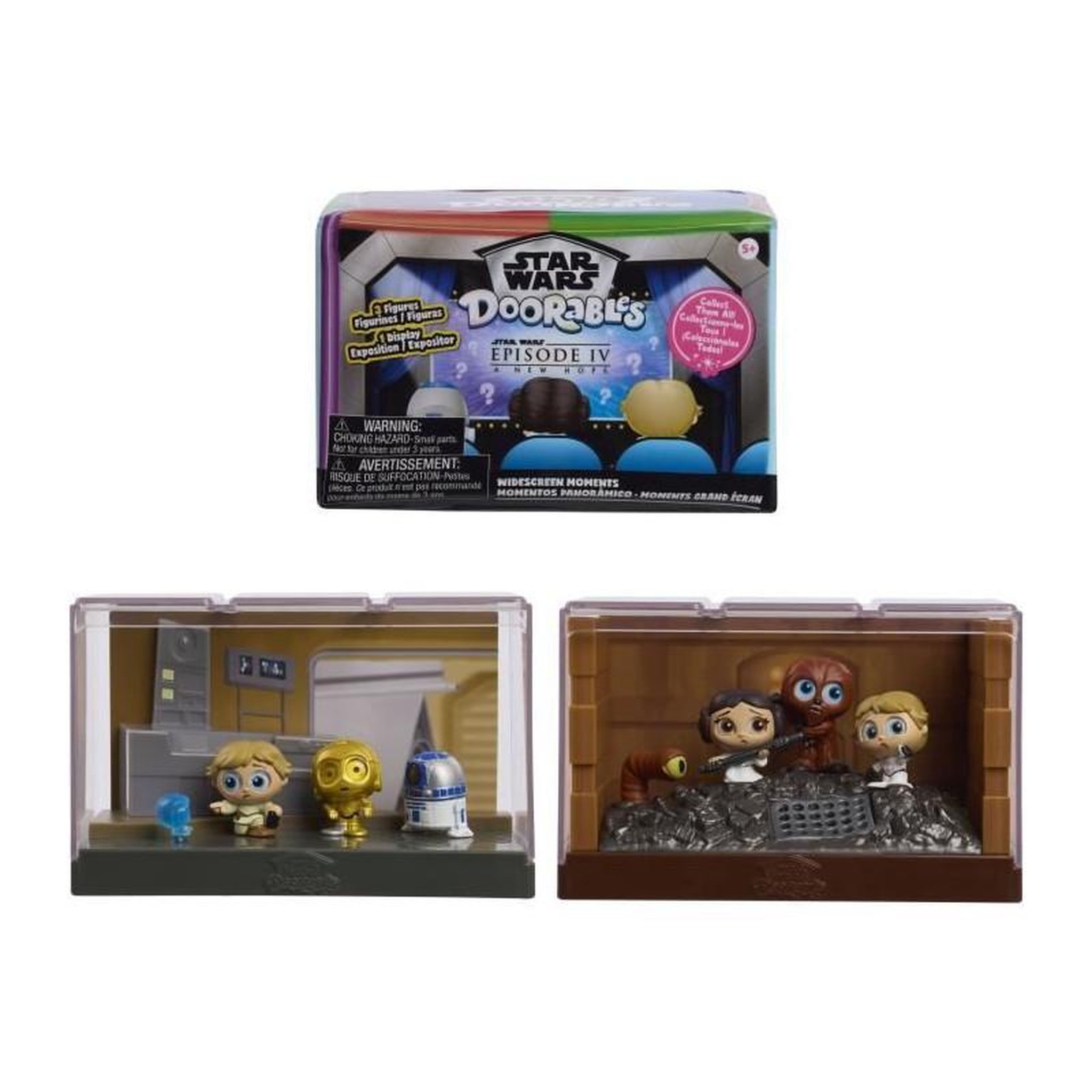 Voir la diapositive 1 : Figurines a collectionner - STAR WARS - Moment de Film Grand Écran - 6 scenes, 3 personnages chacune, a partir de 5 ans