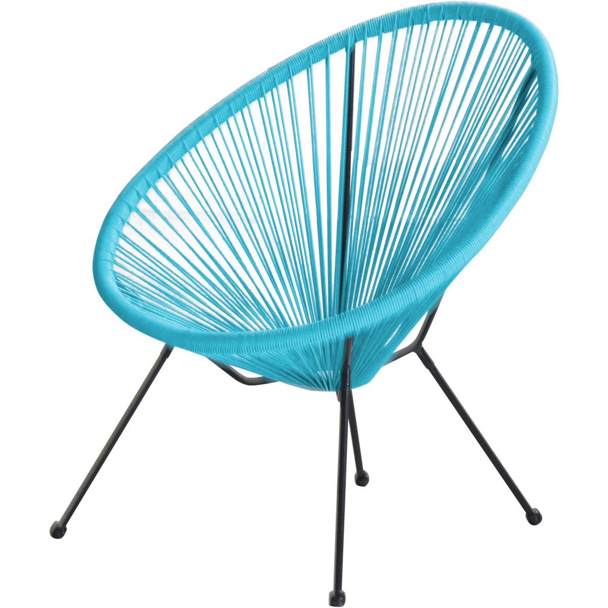 CIDDECO Chaise de jardin - Acier - Bleu Azur - COPACABANA