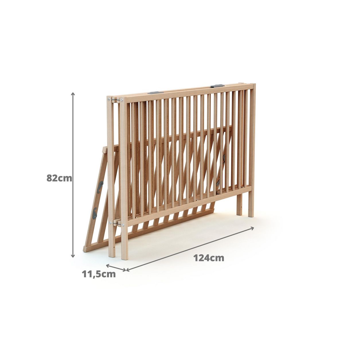 WEBABY Lit bébé pliant en bois 60 x 120 cm FLEX