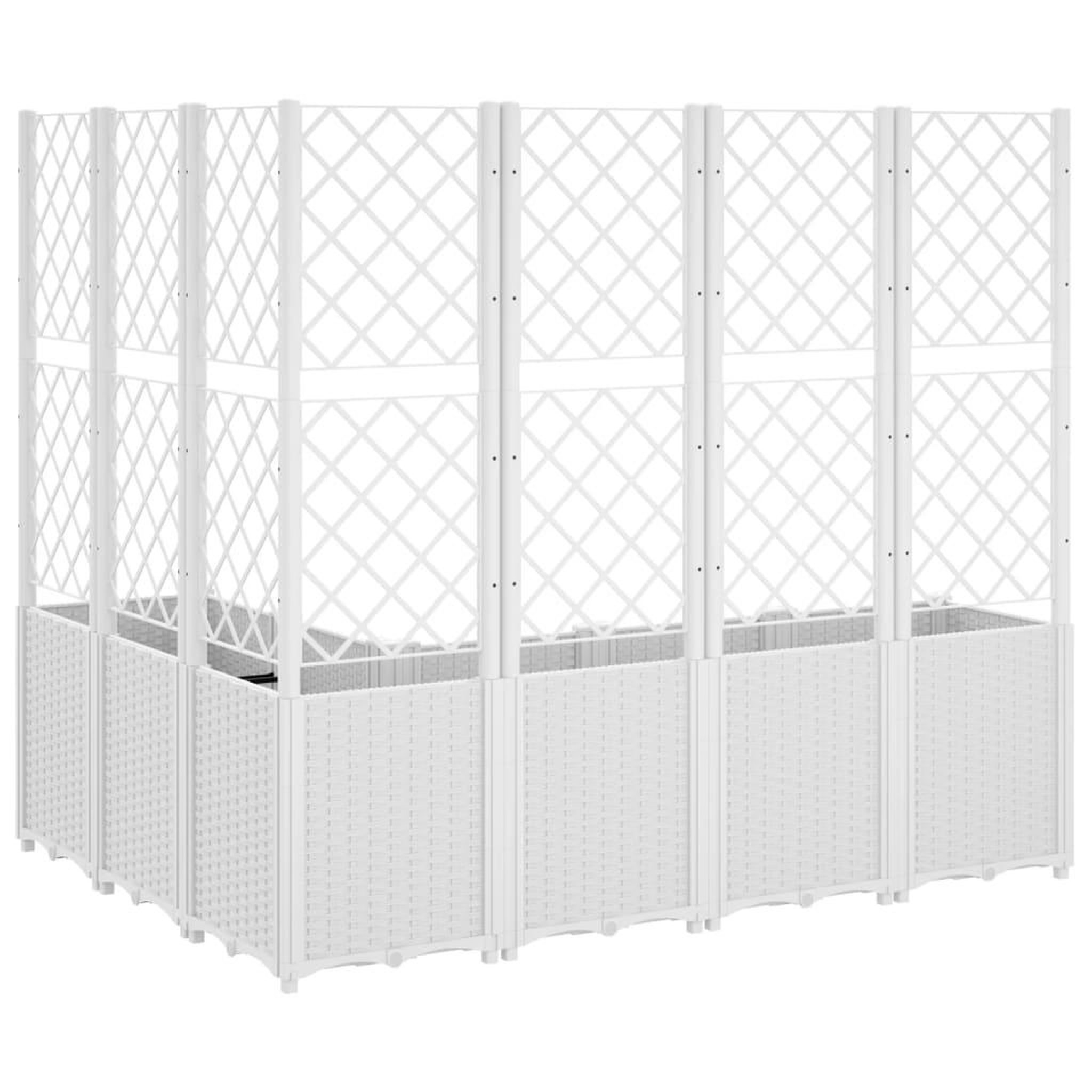 Voir la diapositive 5 : VIDAXL Jardiniere avec treillis blanc 160x120x140 cm PP