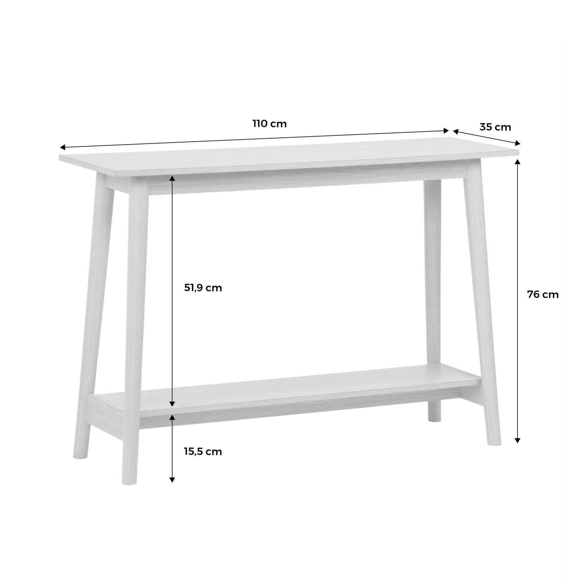 SWEEEK Console scandinave effet frêne. 1 étagère