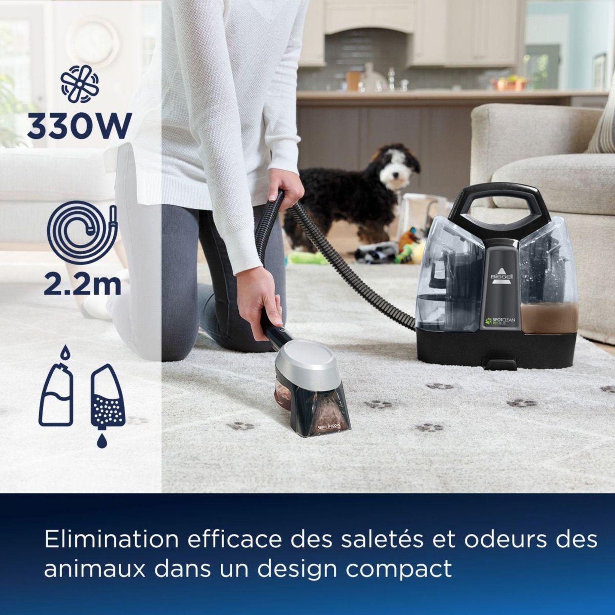 Voir la diapositive 3 : BISSELL Nettoyeur détacheur spotclean pet plus 37241