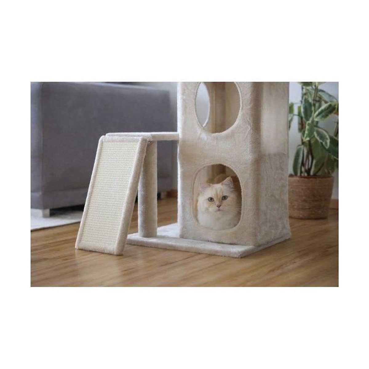 KERBL Arbre a chat 100 cm - ALESSIA - KERBL - Moelleux - Alcôve a deux étages
