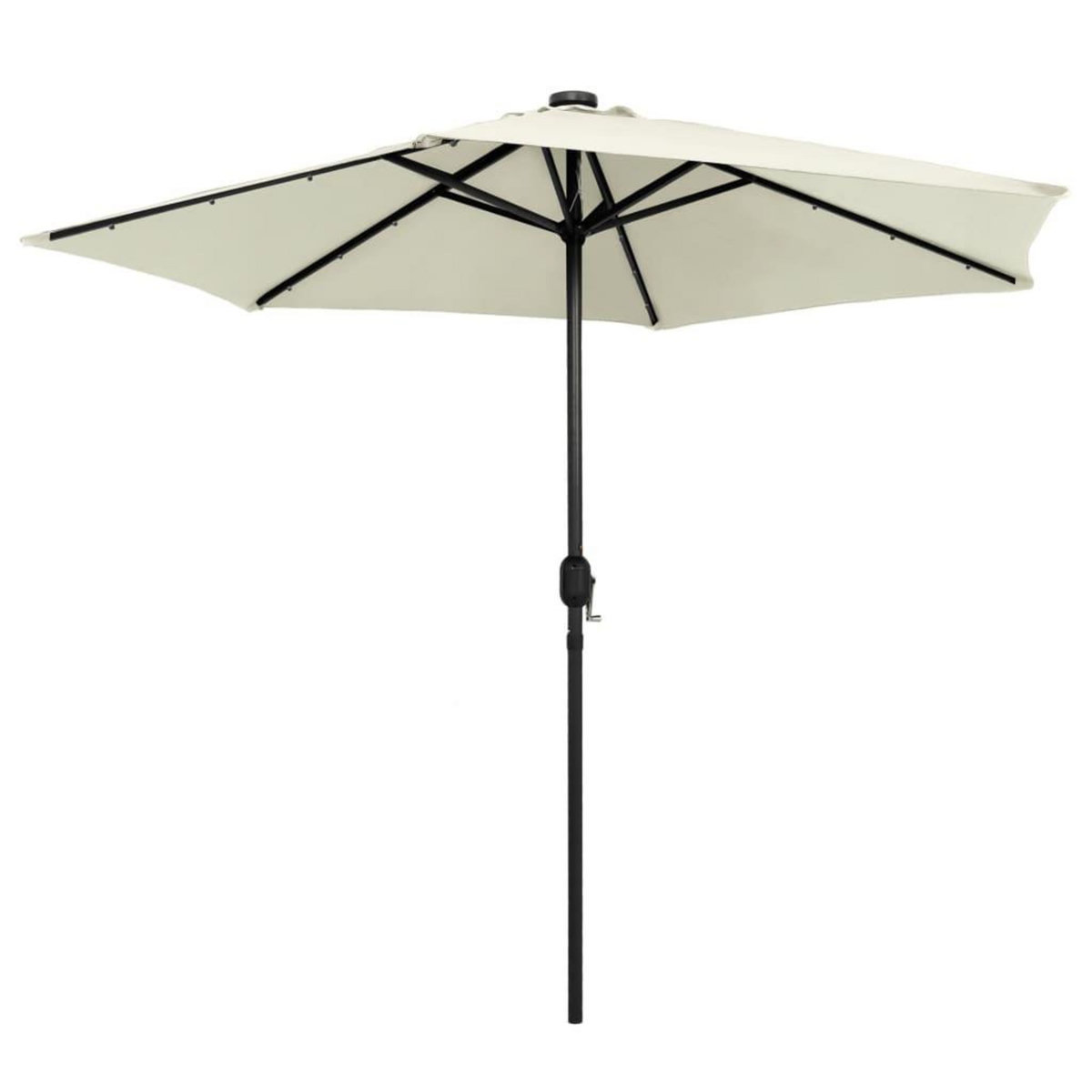 VIDAXL Parasol de jardin et lumieres LED mat en aluminium blanc sable