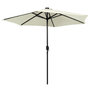 Voir la diapositive 3 : VIDAXL Parasol de jardin et lumieres LED mat en aluminium blanc sable