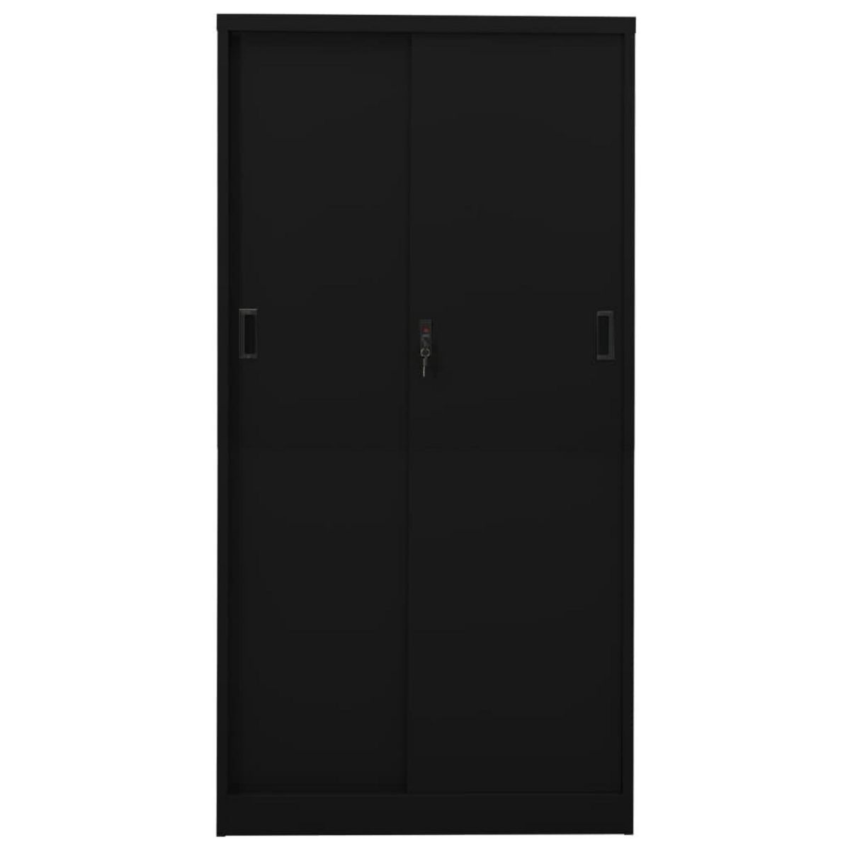 VIDAXL Armoire de bureau avec porte coulissante Noir 90x40x180cm Acier