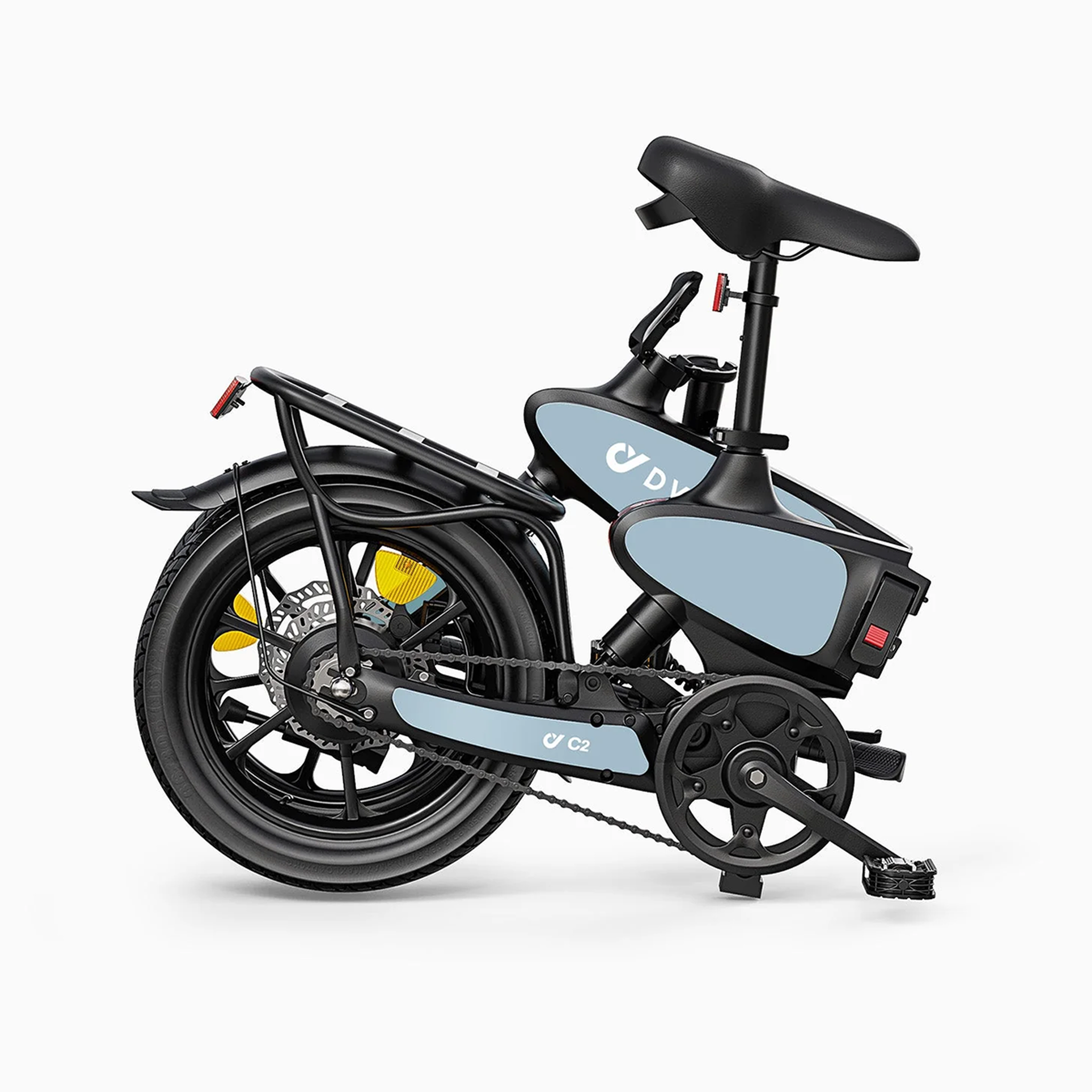 Voir la diapositive 2 : DYU DYU C2 16  Folding Electric Bike, 250W 48V 7.5AH, Disc Brakes, Noir
