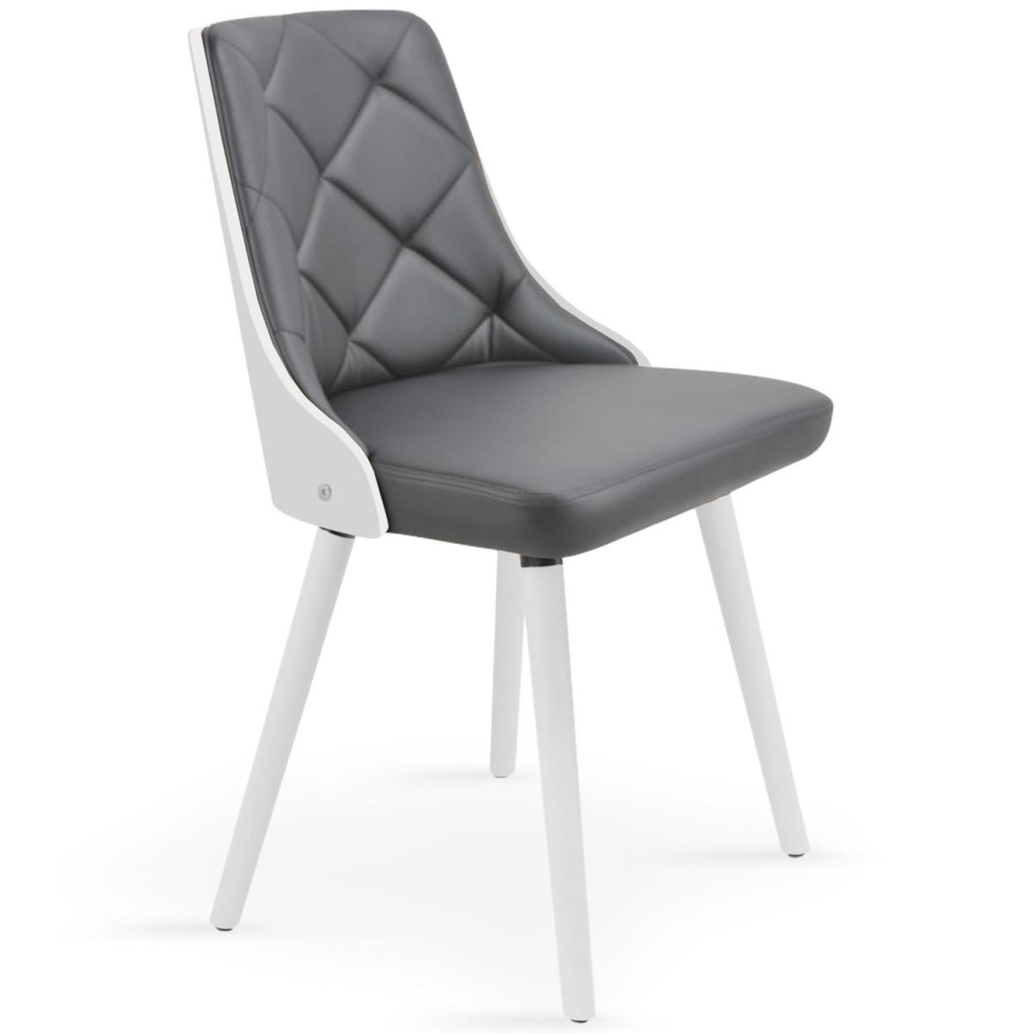 Voir la diapositive 2 : Paris Prix Lot de 2 chaises scandinave  cargo  79cm gris & blanc