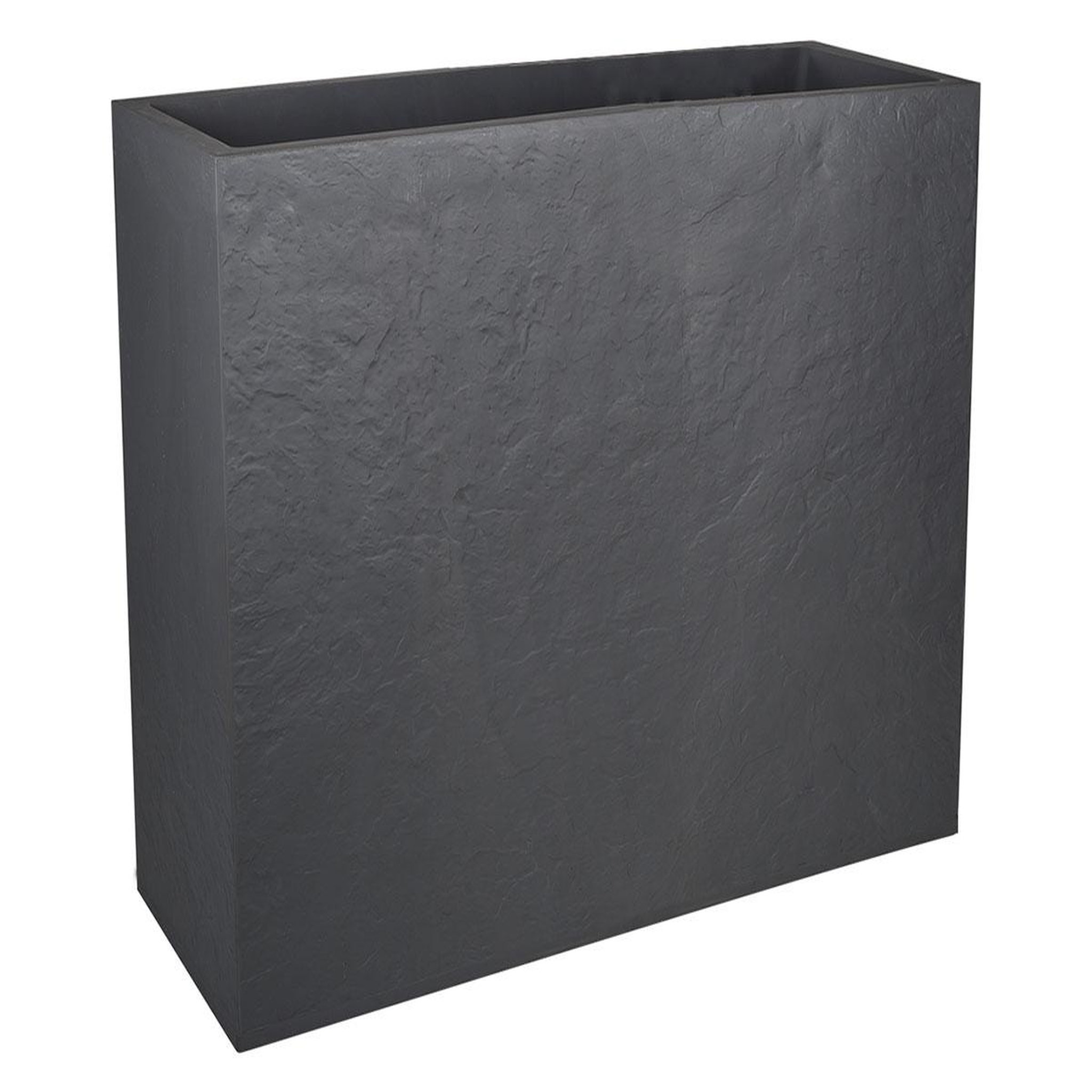 Voir la diapositive 1 : Eda Jardinière rectangulaire volcania effet pierre - 78,5 x 29,5 x 60 cm - 46 l - gris anthracite - eda