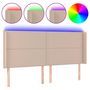 Voir la diapositive 2 : VIDAXL Tete de lit a LED Cappuccino 163x16x118/128 cm Similicuir