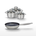 ELO Lot Poêle 24cm & 3 Faitouts Elo Profi Therm Platinum