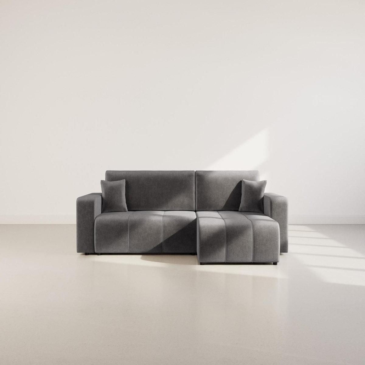 BEST MOBILIER Nicole - canapé d'angle réversible 5 places convertible avec coffre en tissu