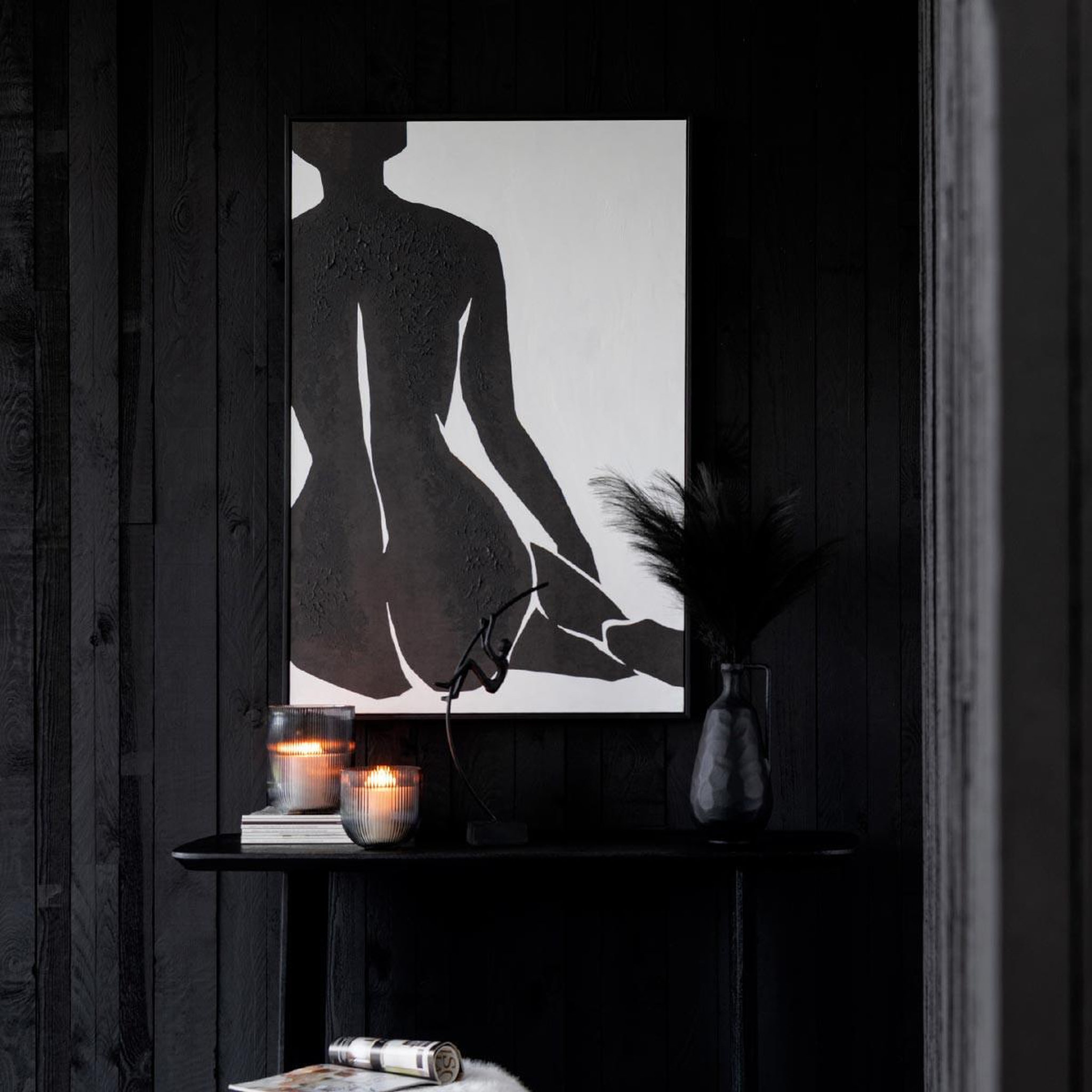 Voir la diapositive 4 : J-LINE Tableau déco  joy  83x123cm noir & blanc