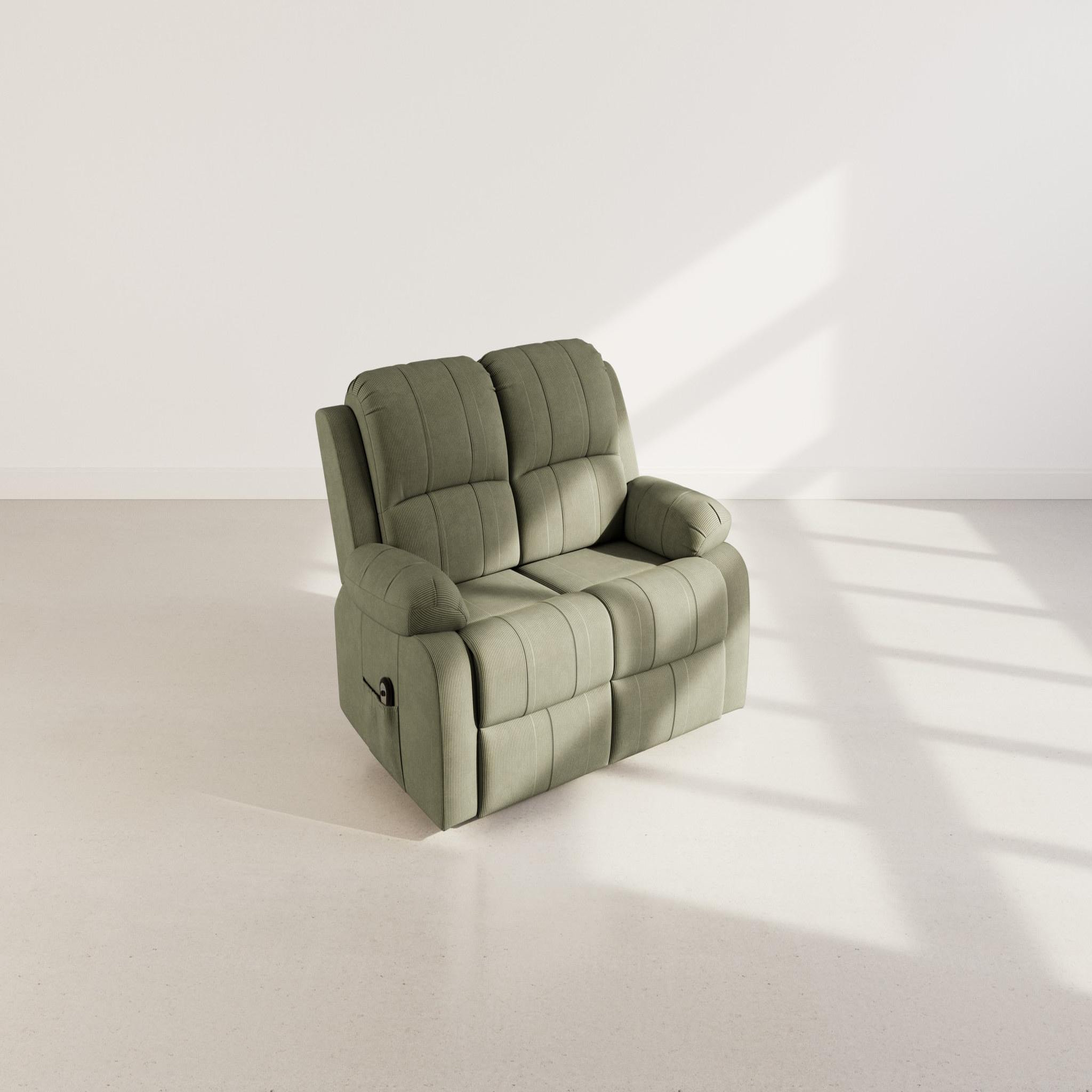 Voir la diapositive 5 : BEST MOBILIER Armand - canapé 2 places relax électrique en velours côtelé