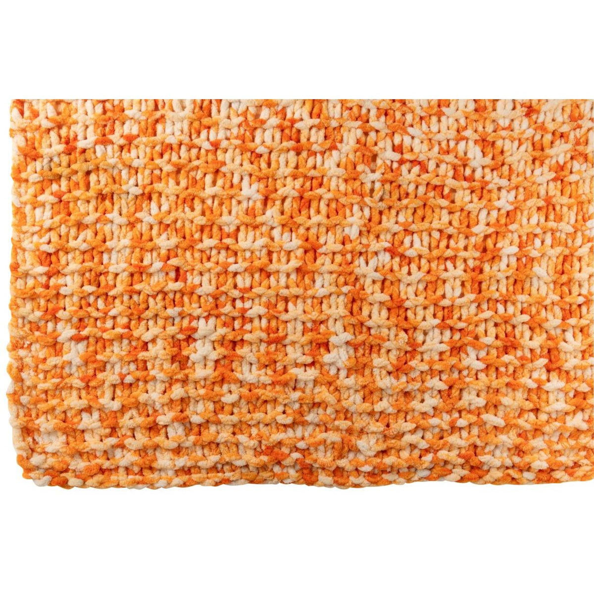 Paris Prix Plaid Tricoté  Efrain  130x170cm Orange & Blanc