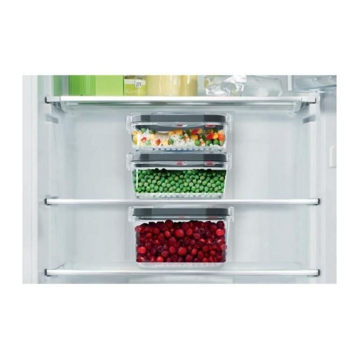 BOSCH BOSCH - 3 boites de conservation sous vide hermetiques : 0,7L, 1,0L et 1,5L - Bac degouttement - Indicateur jour et mois - Trita