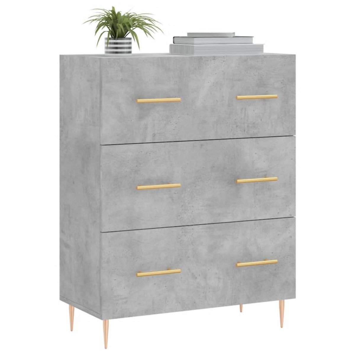 VIDAXL Buffet gris beton 69,5x34x90 cm bois d'ingenierie