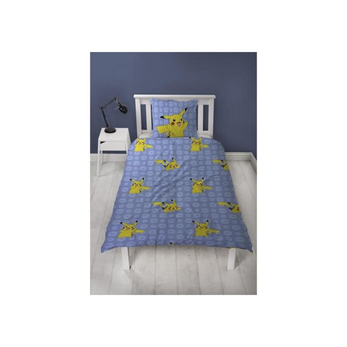 Pokemon Parure de lit réversible - POKEMON - Battle - Microfibre - 1 housse de couette 140 x 200 cm + 1 taie 63 x 63 cm