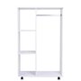 HOMCOM Armoire penderie armoire de rangement mobile panneaux de particules blanc