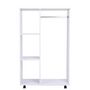 Voir la diapositive 5 : HOMCOM Armoire penderie armoire de rangement mobile panneaux de particules blanc