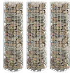VIDAXL Lit sureleve a gabion circulaire 3pcs Acier galvanise Ø30x100cm