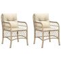 Voir la diapositive 2 : VIDAXL Chaises de jardin avec coussins lot de 2 beige resine tressee