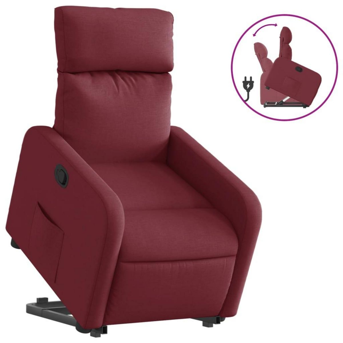 VIDAXL Fauteuil inclinable rouge bordeaux tissu