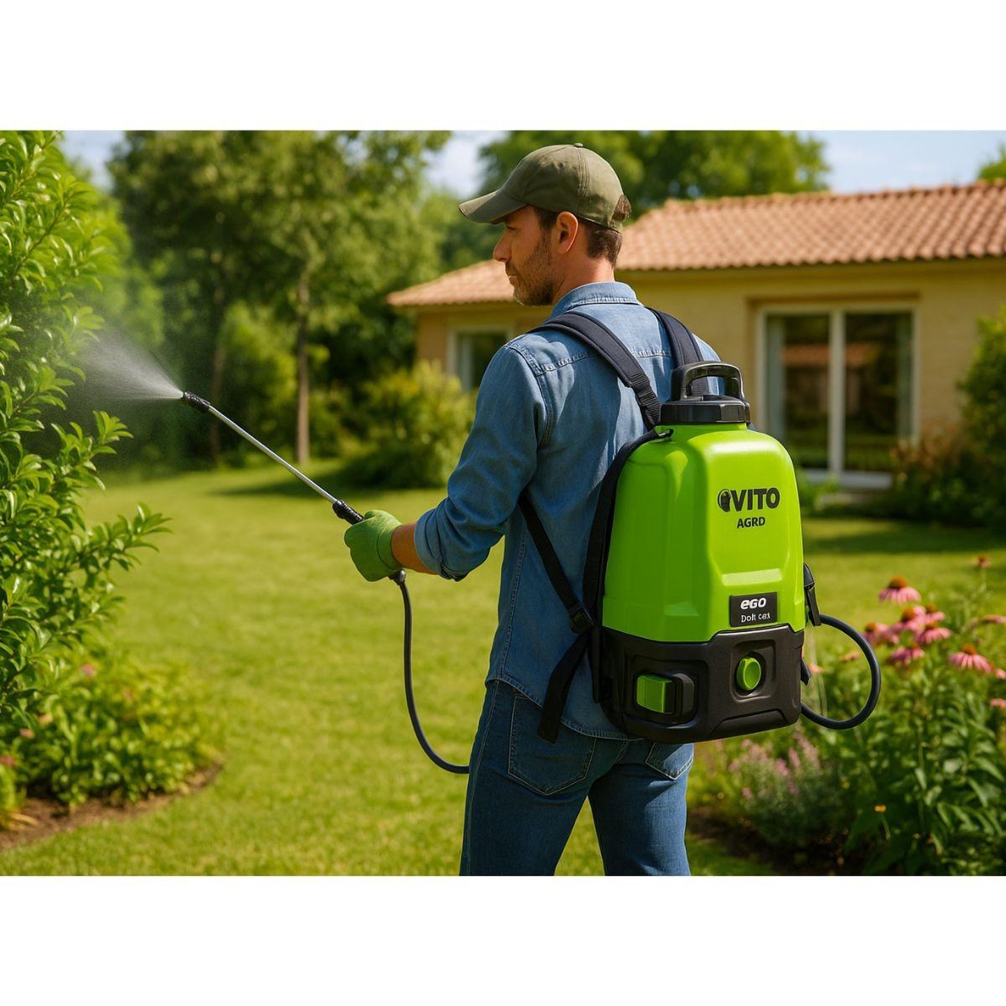 Voir la diapositive 3 : VITO Pulvérisateur à batterie 20v - 16l 5bar + batterie lithium 4ah + chargeur végetaux jardin toitures vito