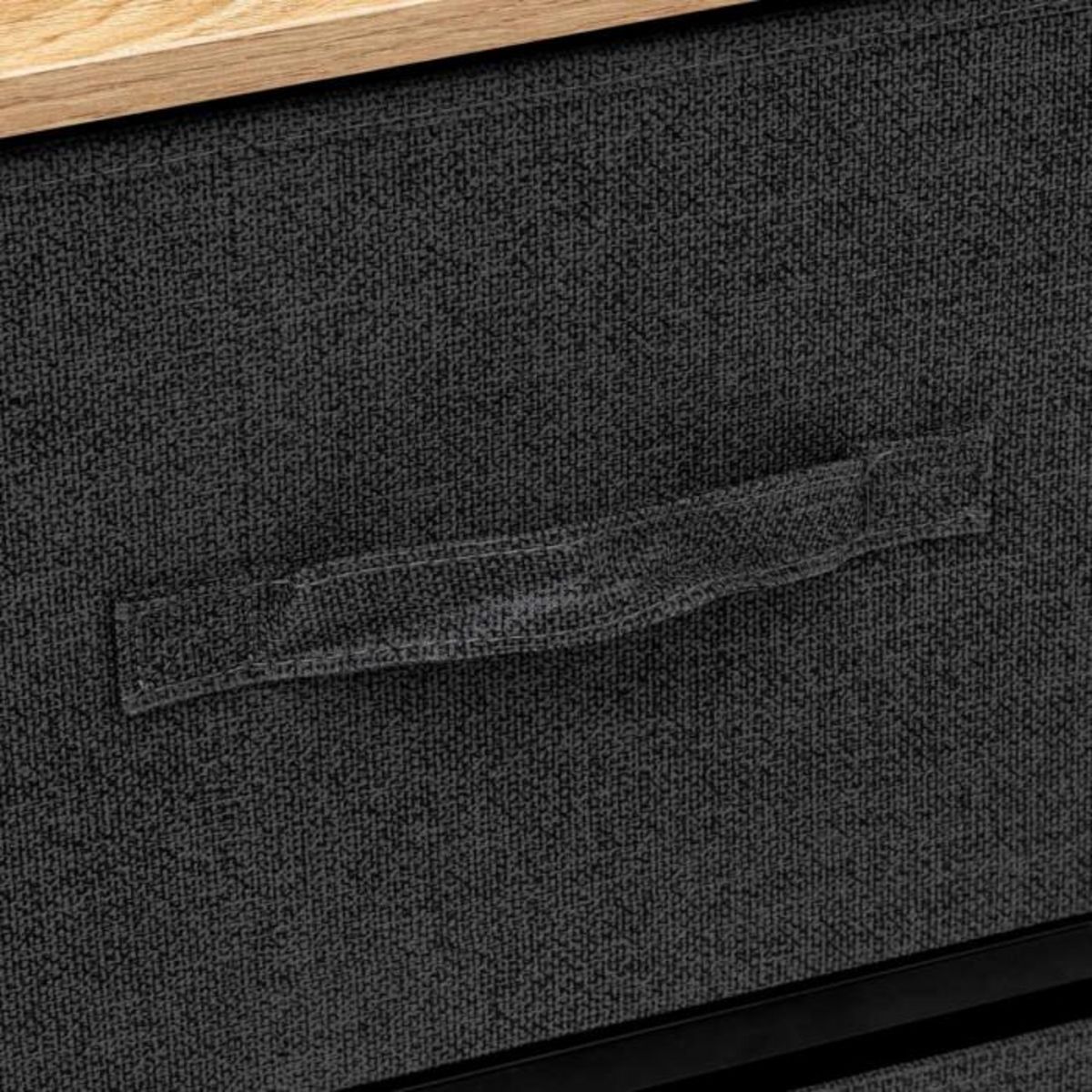 FIVE Commode Basse 5 Tiroirs  Tissa  100cm Gris Foncé