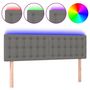 Voir la diapositive 2 : VIDAXL Tete de lit a LED Gris fonce 144x5x78/88 cm Tissu