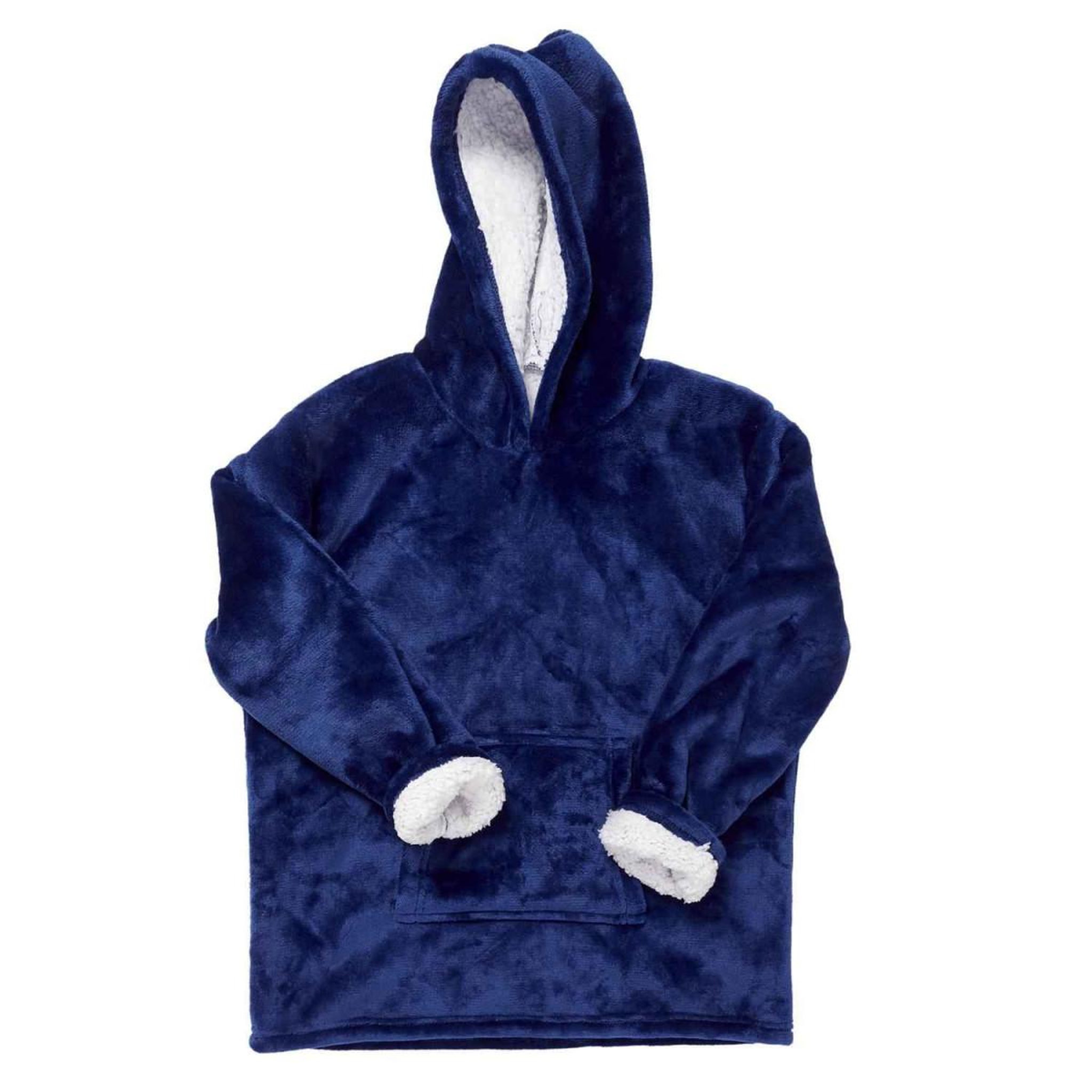 Voir la diapositive 1 : HOME DECO KIDS Plaid Sweat Enfant  Capuche  6-9ans Bleu