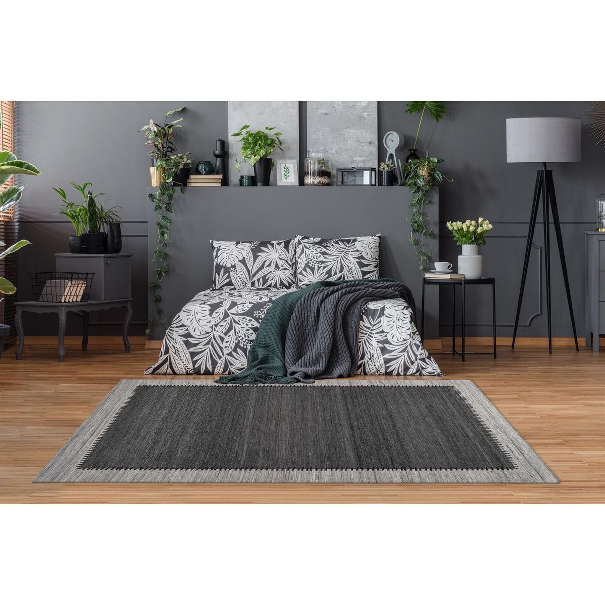 Voir la diapositive 2 : Paris Prix Tapis imprimé à poils courts  phoenix  anthracite