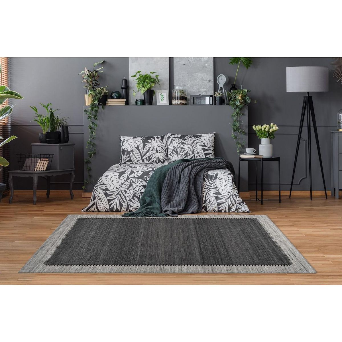 Paris Prix Tapis Imprimé à Poils Courts  Phoenix  Anthracite