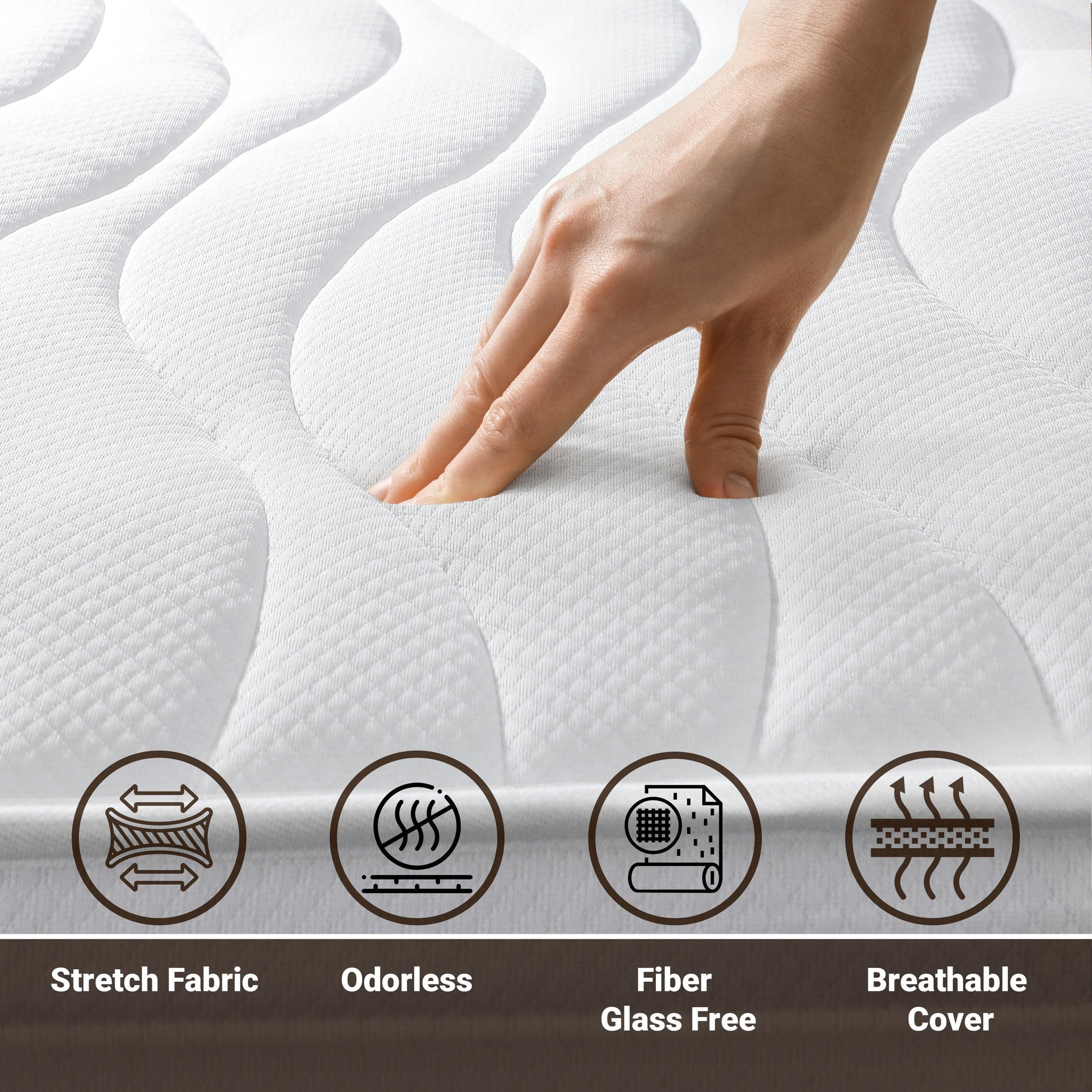 Voir la diapositive 2 : THE WHITE STONE Matelas 80x190 | Ressorts Ensachés et Mousse | 20cm | Moyen Rigide, Autoformant, Orthopédique | Fabriqué en Italie