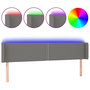 Voir la diapositive 2 : VIDAXL Tete de lit a LED Gris fonce 163x16x78/88 cm Tissu