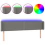 Voir la diapositive 2 : VIDAXL Tete de lit a LED Gris fonce 163x16x78/88 cm Tissu