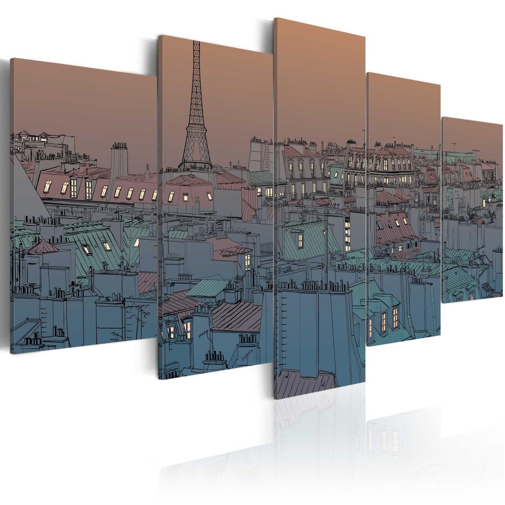 Voir la diapositive 1 : Paris Prix Tableau imprimé  paris à la tombée du jour